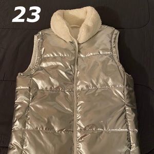 Silver Puffer Vest